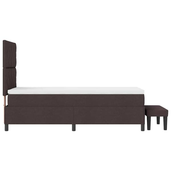 Boxspringbett mit Matratze & Bank Dunkelbraun 100x200 cm Stoff