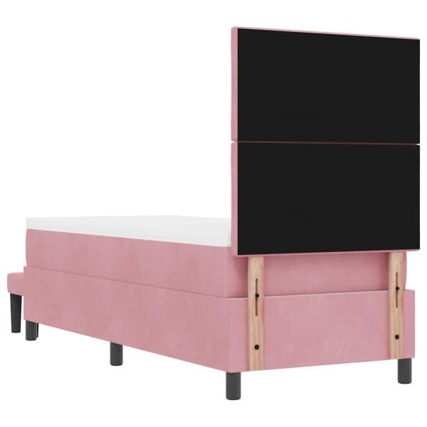Boxspringbett mit Matratze & Bank Rosa 80x200 cm Samt