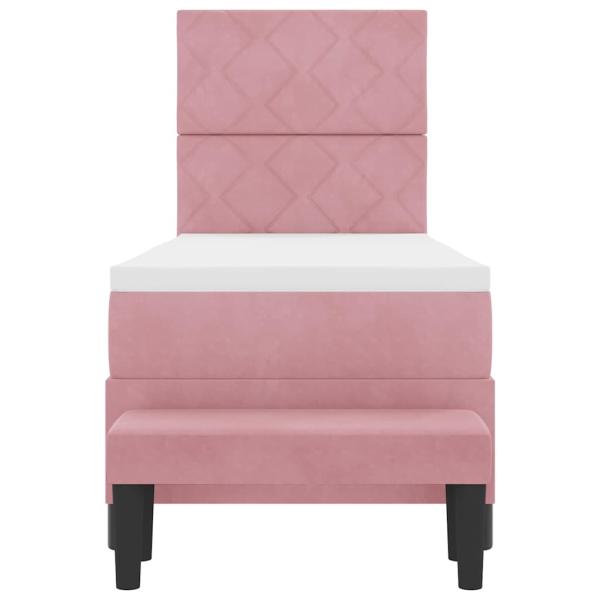 Boxspringbett mit Matratze & Bank Rosa 80x200 cm Samt