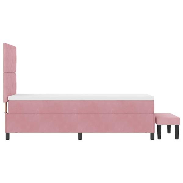Boxspringbett mit Matratze & Bank Rosa 80x200 cm Samt
