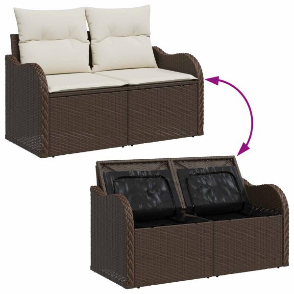 Gartensofa-set mit Kissen mit Kissen 6 pcs Braun Poly Rattan