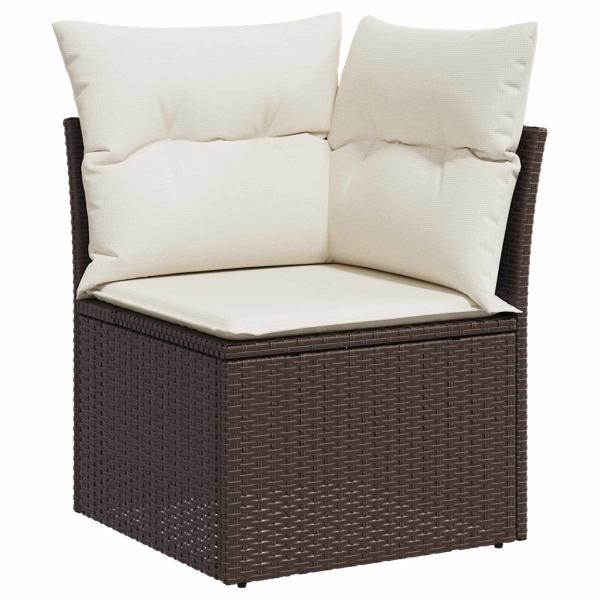 Gartensofa-set mit Kissen mit Kissen 6 pcs Braun Poly Rattan