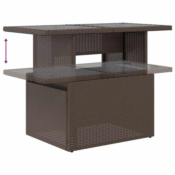 5-teiliges Garten Sofa Set mit Kissen Braun Poly Rattan