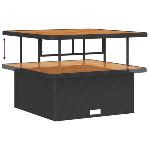 8-teiliges Garten-Sofaset mit Kissen Schwarz Poly-Rattan Akazie