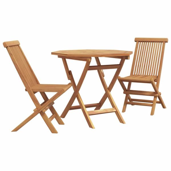 3-teilige Klappgarten-Bistroset aus solidem Akazienholz