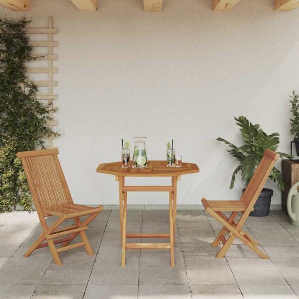 3-teilige Klappgarten-Bistroset aus solidem Akazienholz