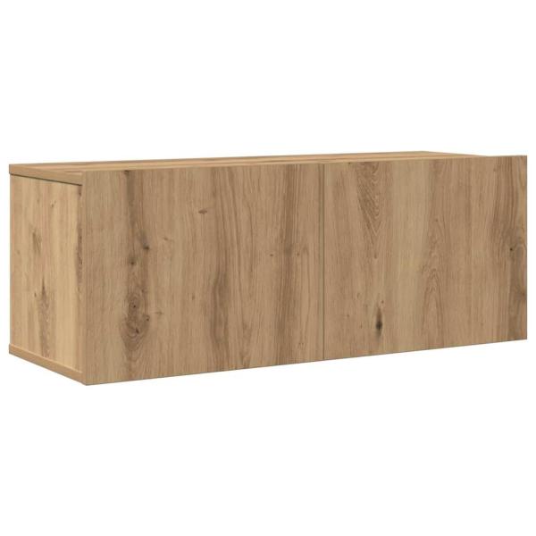 4-teiliges TV Schrank Set Wandmontiert Artisan Eiche Spanplatten