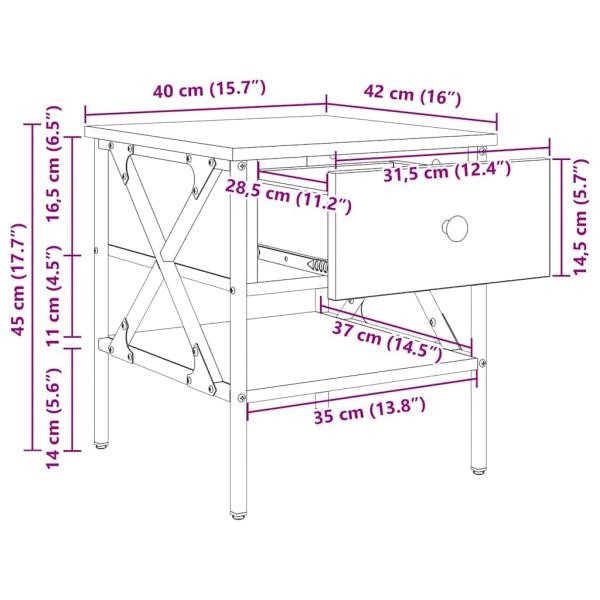 Nachttisch Altholz 40x42x45 cm Holzwerkstoff