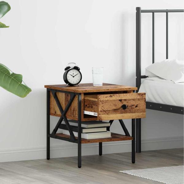 Nachttisch Altholz 40x42x45 cm Holzwerkstoff