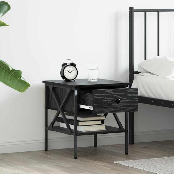 Nachttische 2 Stk Schwarze Eiche 40x42x45 cm Ingenieurholz