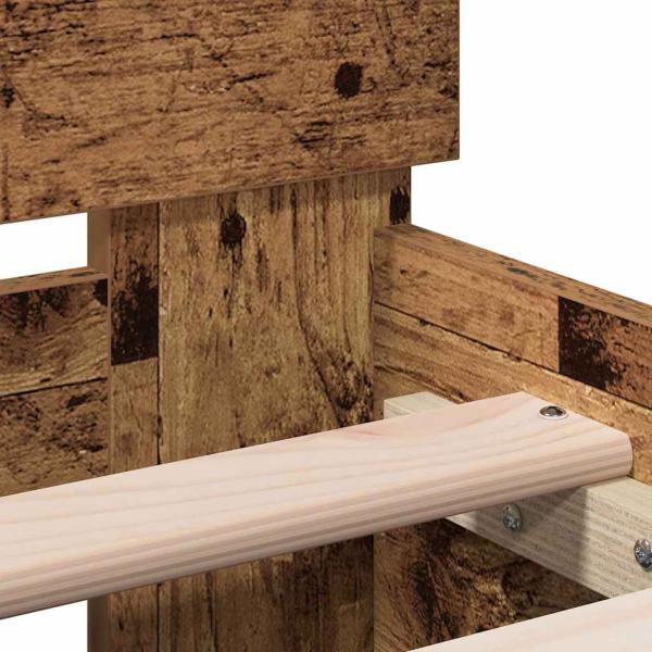 Rustikales Holz Bettgestell Altes Holz Massivholz 90 x 190 cm