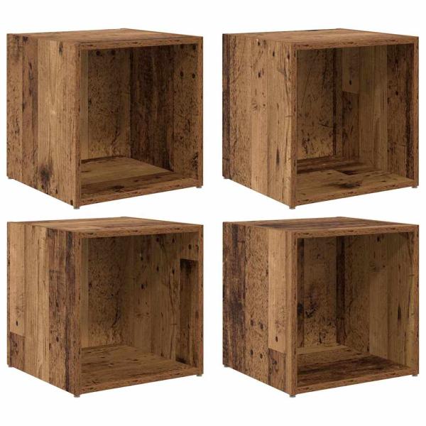 TV-Schränke 4 stk Altholz 37x35x37 cm Holzwerkstoff