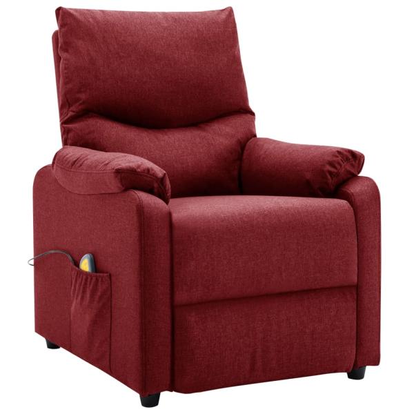 Massagesessel Elektrisch Weinrot Stoff