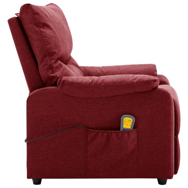 Massagesessel Elektrisch Weinrot Stoff