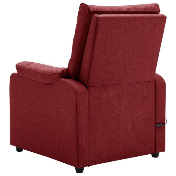 Massagesessel Elektrisch Weinrot Stoff
