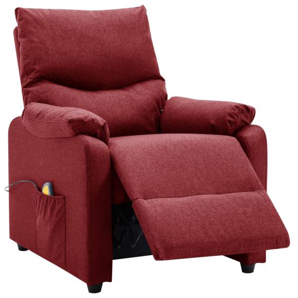 Massagesessel Elektrisch Weinrot Stoff