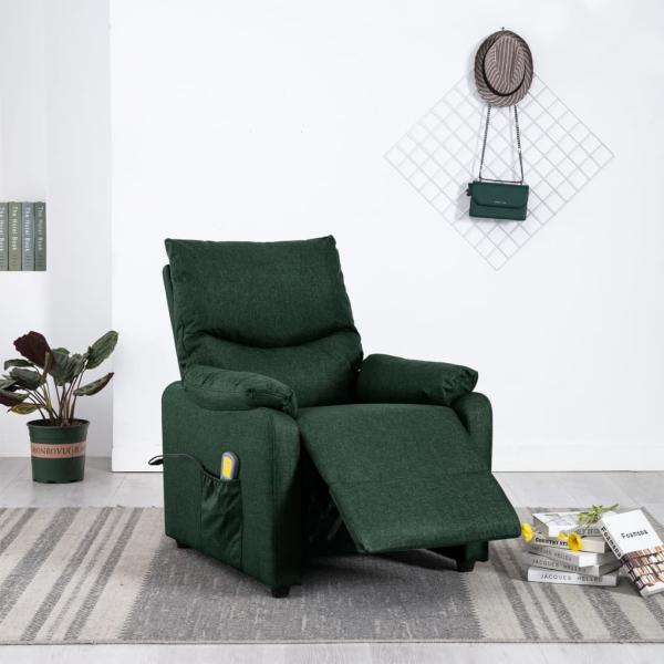 Massagesessel Dunkelgrün Stoff