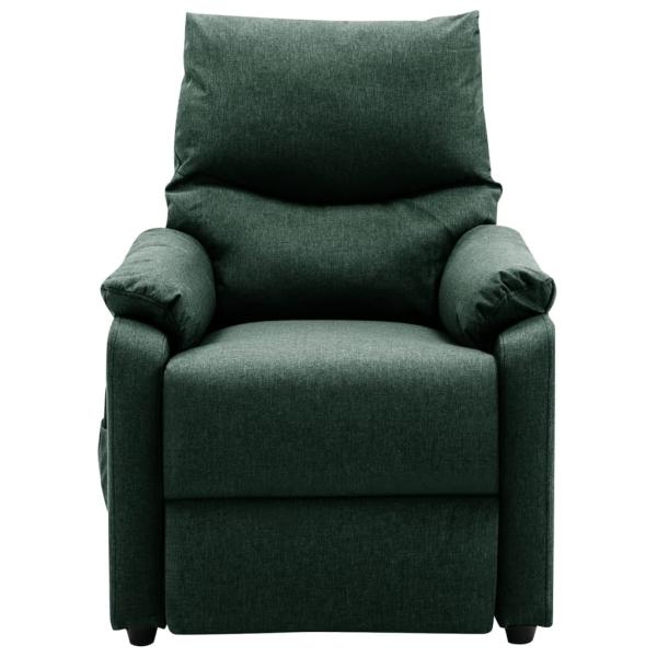 Elektrischer Massagesessel Dunkelgrün Stoff
