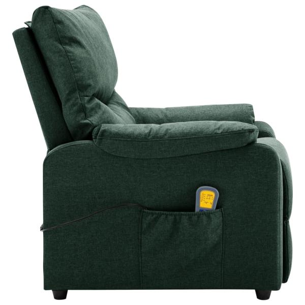 Elektrischer Massagesessel Dunkelgrün Stoff