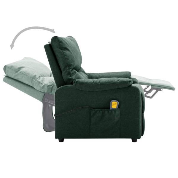 Elektrischer Massagesessel Dunkelgrün Stoff