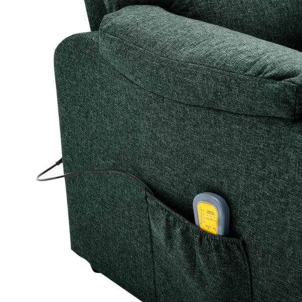 Elektrischer Massagesessel Dunkelgrün Stoff