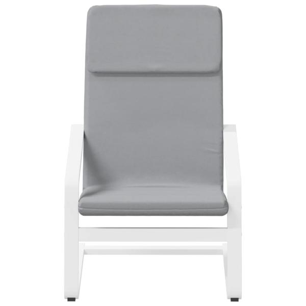 Relaxsessel mit Hocker Hellgrau Stoff