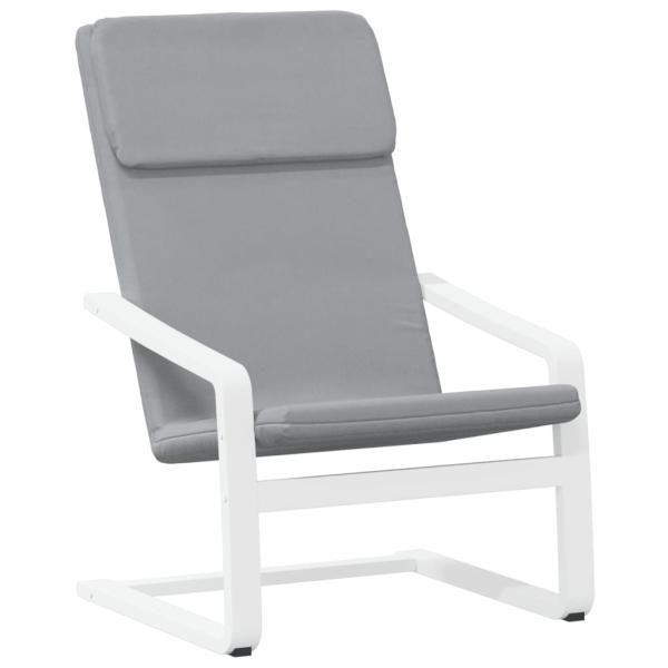 Relaxsessel mit Hocker Hellgrau Stoff
