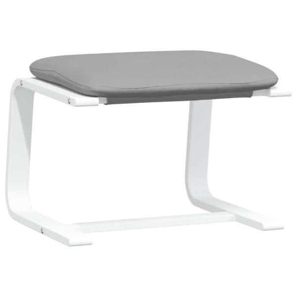 Relaxsessel mit Hocker Hellgrau Stoff