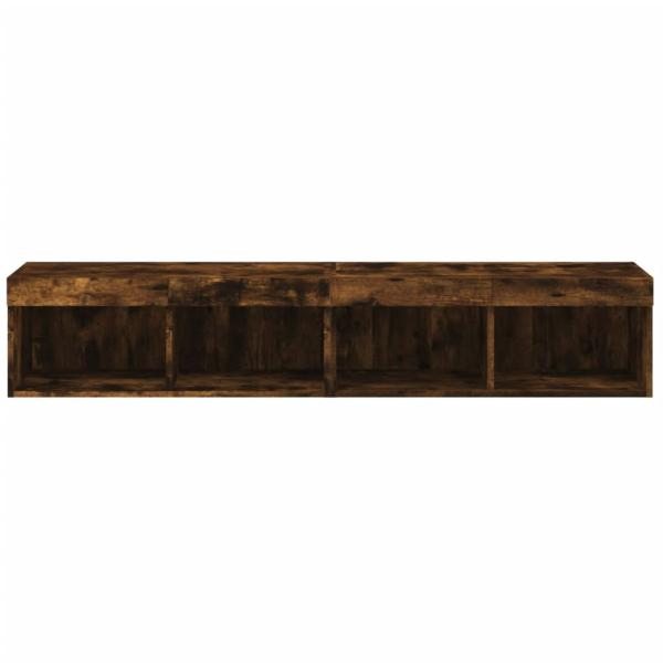 TV-Schränke mit LED-Leuchten 2 Stk. Räuchereiche 80x30x30 cm