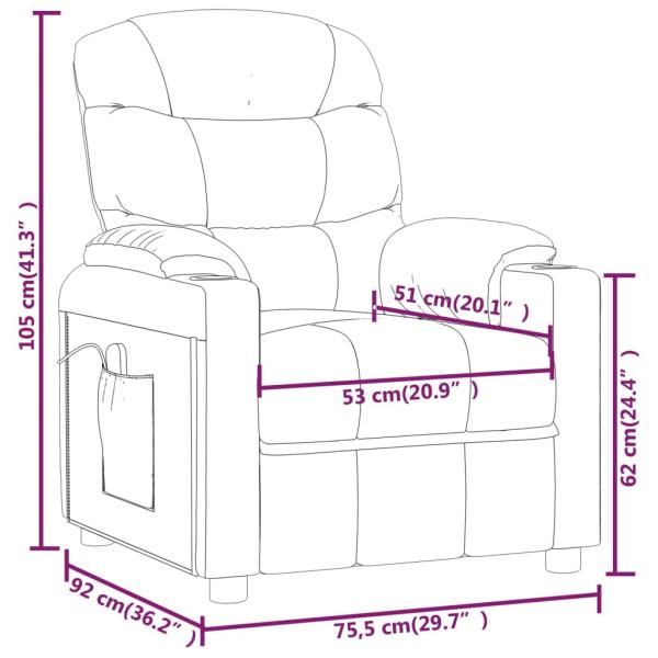 Massagesessel Elektrisch Creme Stoff