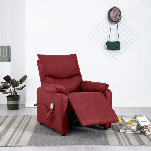 Massagesessel Weinrot Stoff