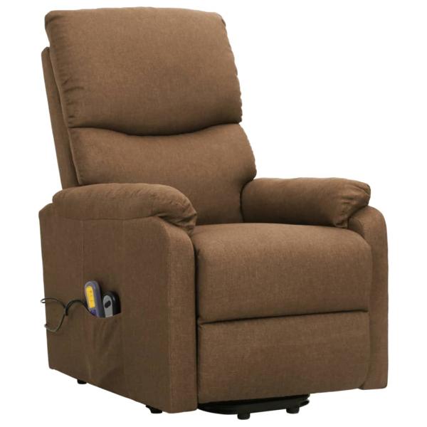 Massagesessel mit Aufstehhilfe Taupe Stoff
