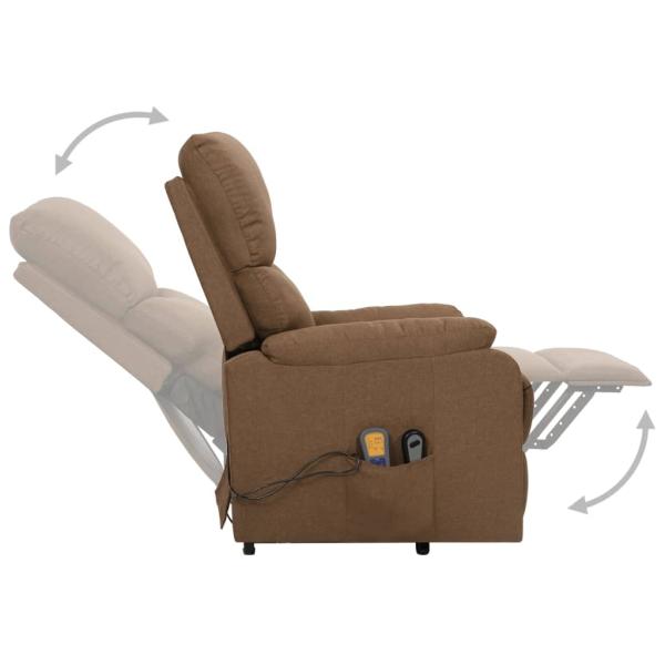 Massagesessel mit Aufstehhilfe Taupe Stoff