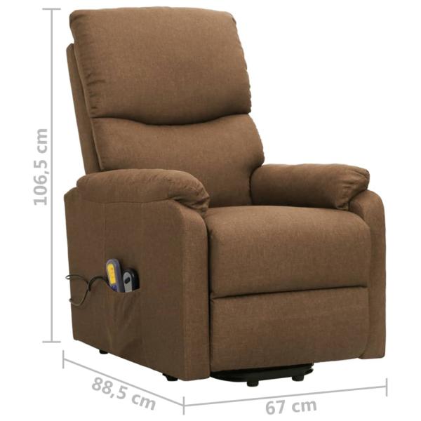 Massagesessel mit Aufstehhilfe Taupe Stoff