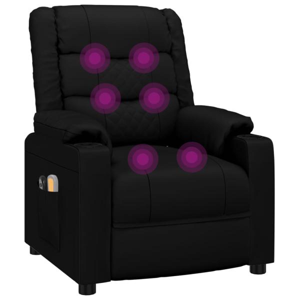 Massagesessel Elektrisch Schwarz Kunstleder