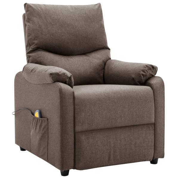 Massagesessel Elektrisch Taupe Stoff