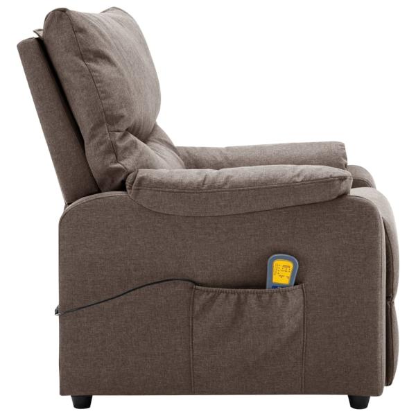 Massagesessel Elektrisch Taupe Stoff