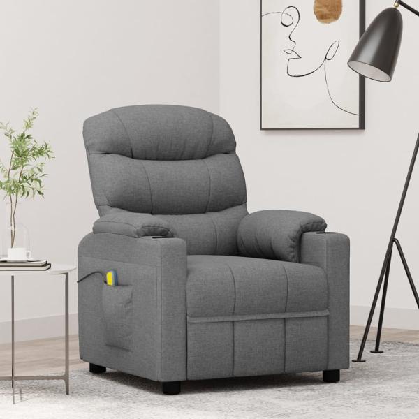 ARDEBO.de - Massagesessel Hellgrau Stoff