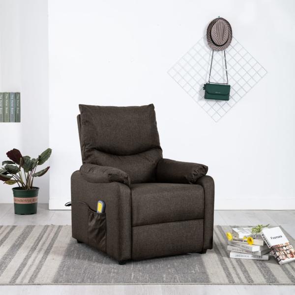 ARDEBO.de - Massagesessel Dunkelbraun Stoff