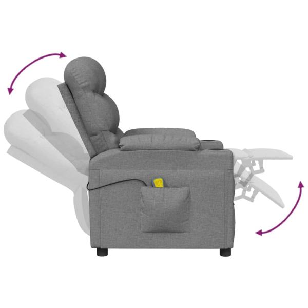 Massagesessel Elektrisch Hellgrau Stoff
