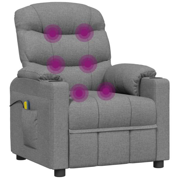Massagesessel Elektrisch Hellgrau Stoff