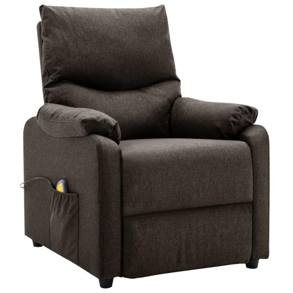Massagesessel Elektrisch Dunkelbraun Stoff