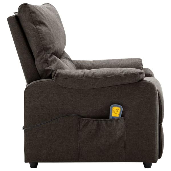 Massagesessel Elektrisch Dunkelbraun Stoff