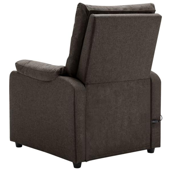 Massagesessel Elektrisch Dunkelbraun Stoff