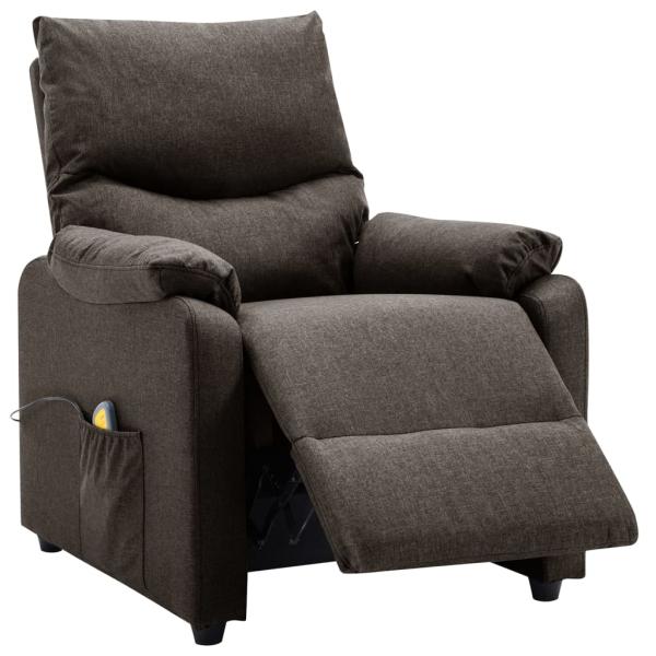 Massagesessel Elektrisch Dunkelbraun Stoff