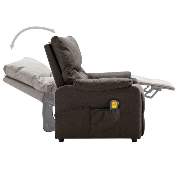 Massagesessel Elektrisch Dunkelbraun Stoff
