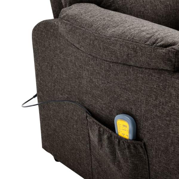 Massagesessel Elektrisch Dunkelbraun Stoff