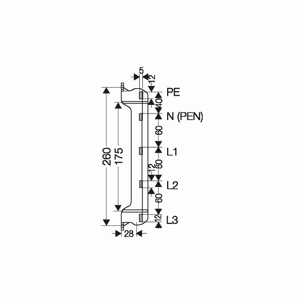 Hensel FP ST 25 Sammelschienenträger, für Sammelschienen 250 A, 5-polig