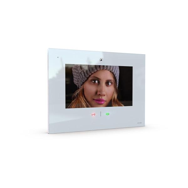 ARDEBO.de M-E Vistadoor VDV-907-IP-W Video 7 Zoll Monitor iP, Bildspeicher, Freisprechen, Sensortouch & mp3, weiß (41269)