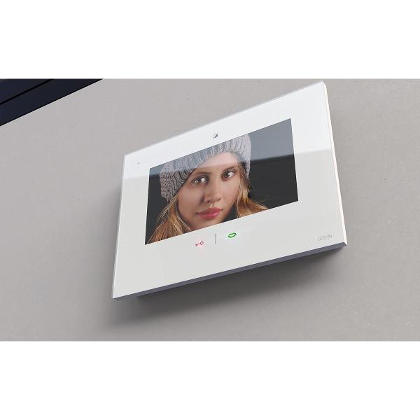 M-E Vistadoor VDV-907-IP-W Video 7 Zoll Monitor iP, Bildspeicher, Freisprechen, Sensortouch & mp3, weiß (41269)
